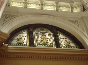 Stained glass in the shopping arcade