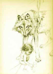 Layering and Symbolism - Mowgli and his wolf Mother